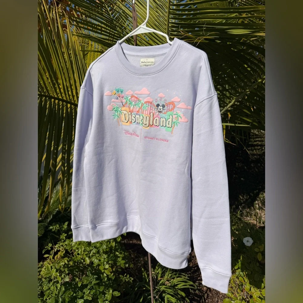 Disney Parks x Stoney Clover Lane Disneyland Sweatshirt Lavender Mickey Mouse - Picture 2 of 5
